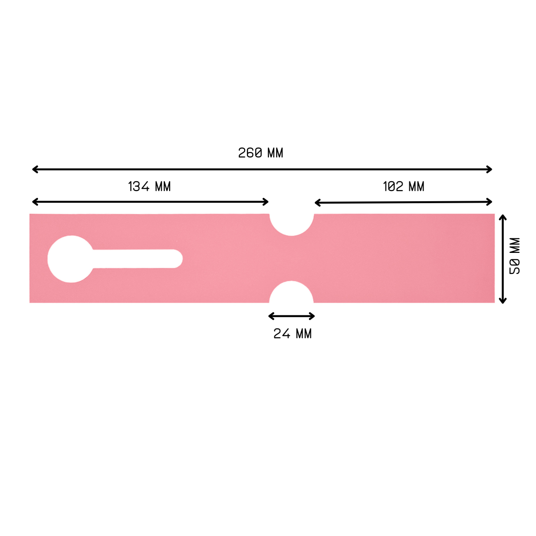 Loop lock labels 260x50mm HDPE, Pink