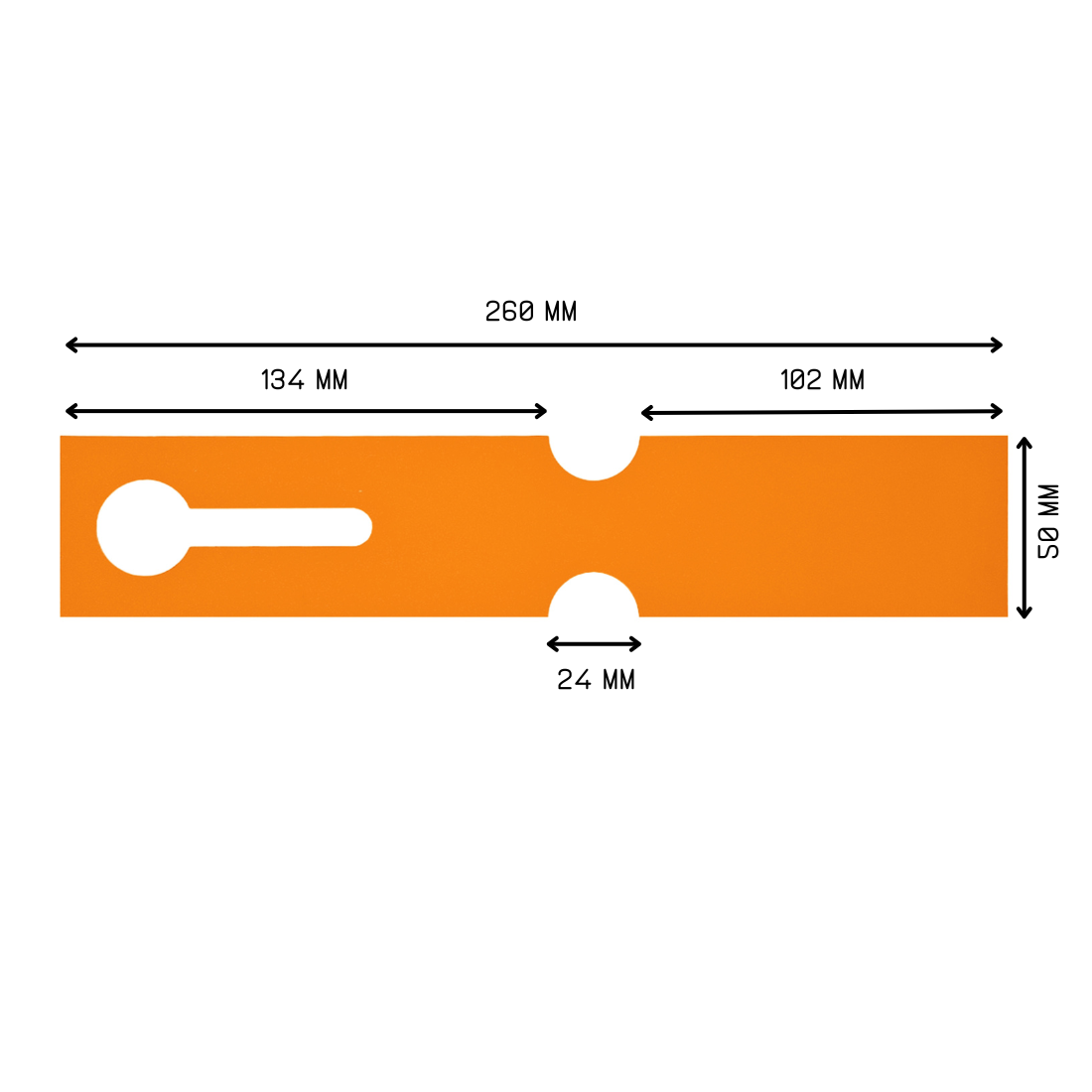 Schlaufenetiketten 260x50mm HDPE, Orange