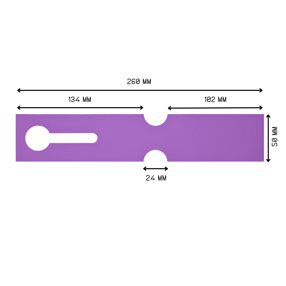 Schlaufenetiketten 260x50mm HDPE, Lila