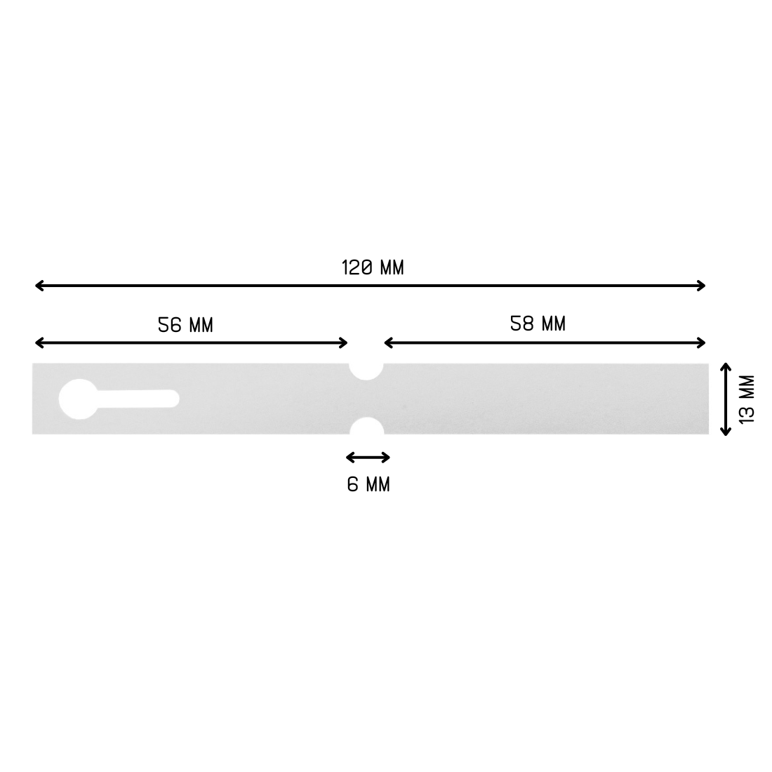 Loop lock labels 120x13mm PVC, White