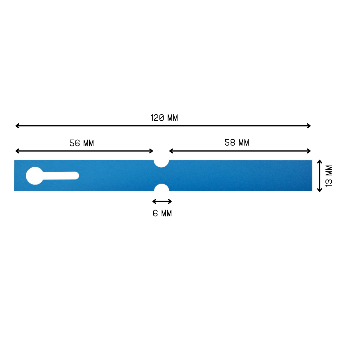 Schlaufenetiketten 120x13mm PVC, Blau