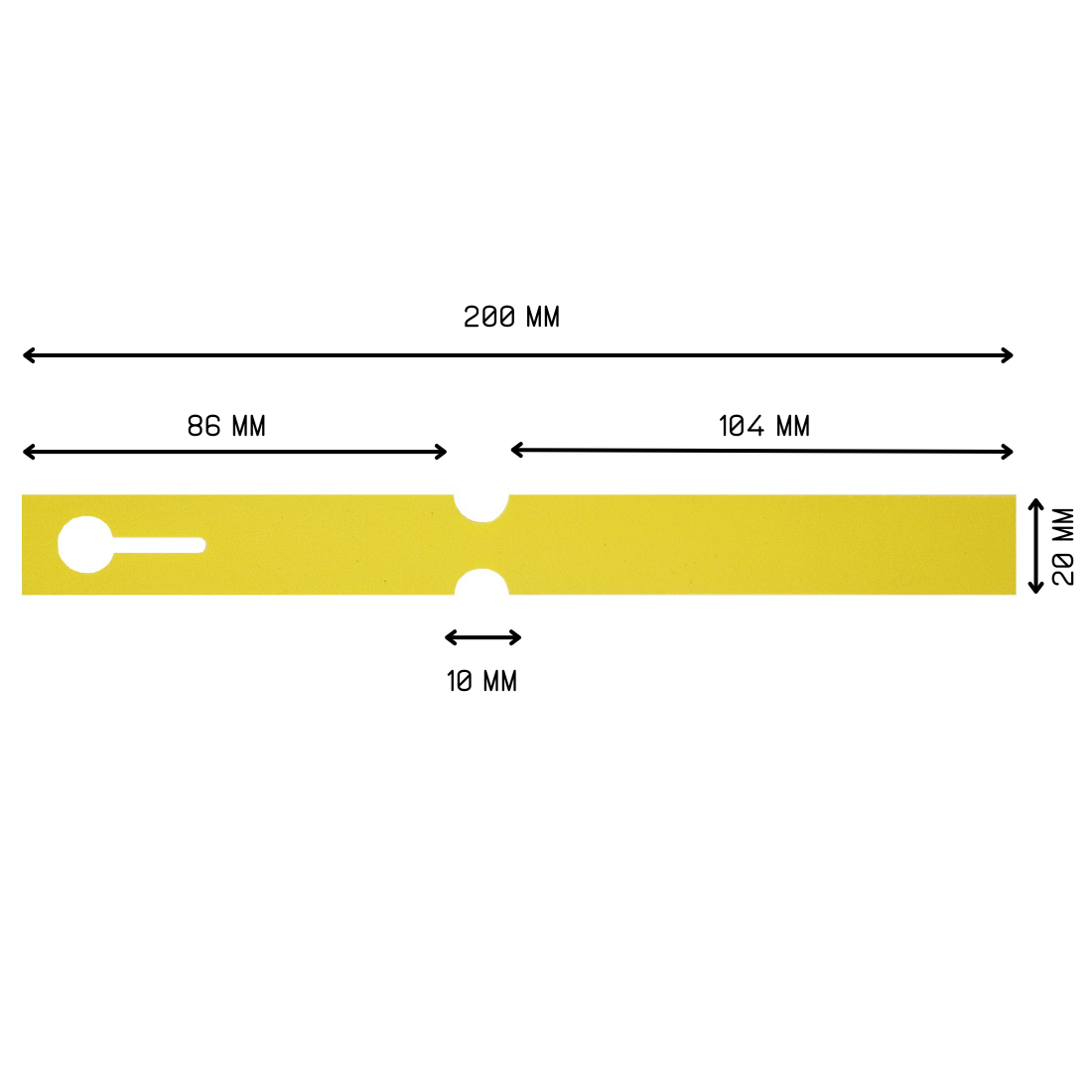 Schlaufenetiketten 200x20mm PVC, Gelb