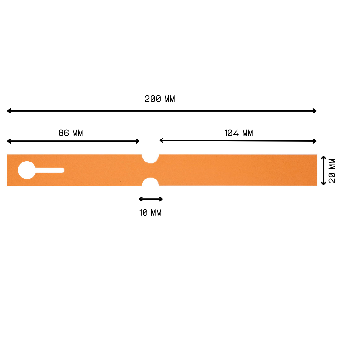 Schlaufenetiketten 200x20mm PVC, Orange