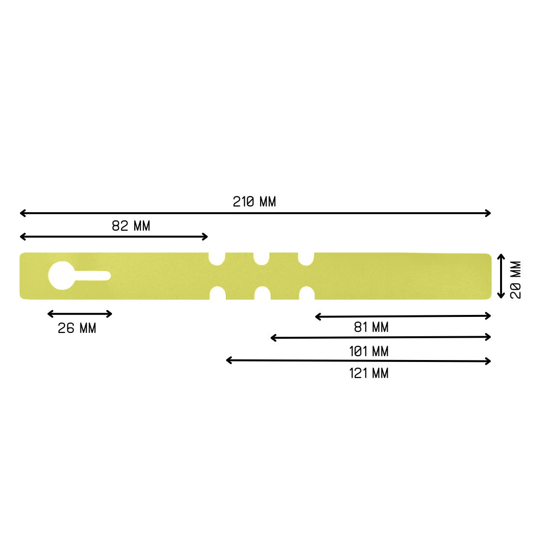 Loop lock labels 210x20mm PVC
