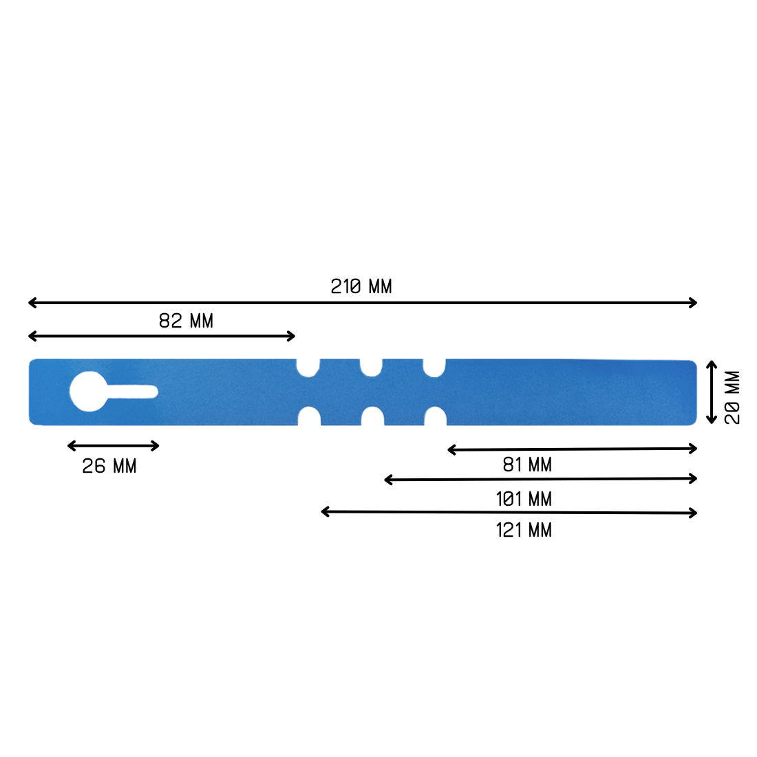 Loop lock labels 210x20mm PVC, Blue