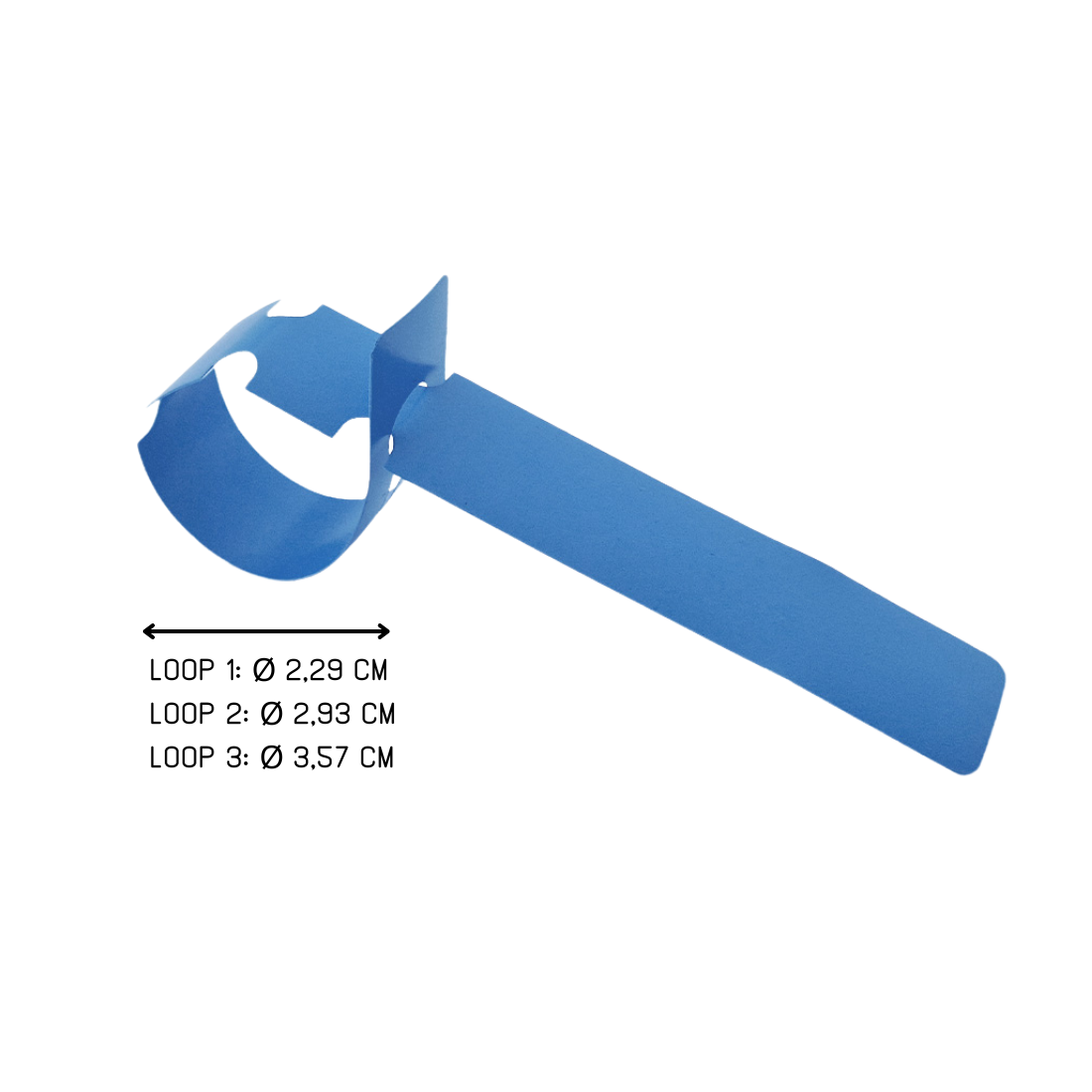Schlaufenetiketten 210x20mm PVC, Blau