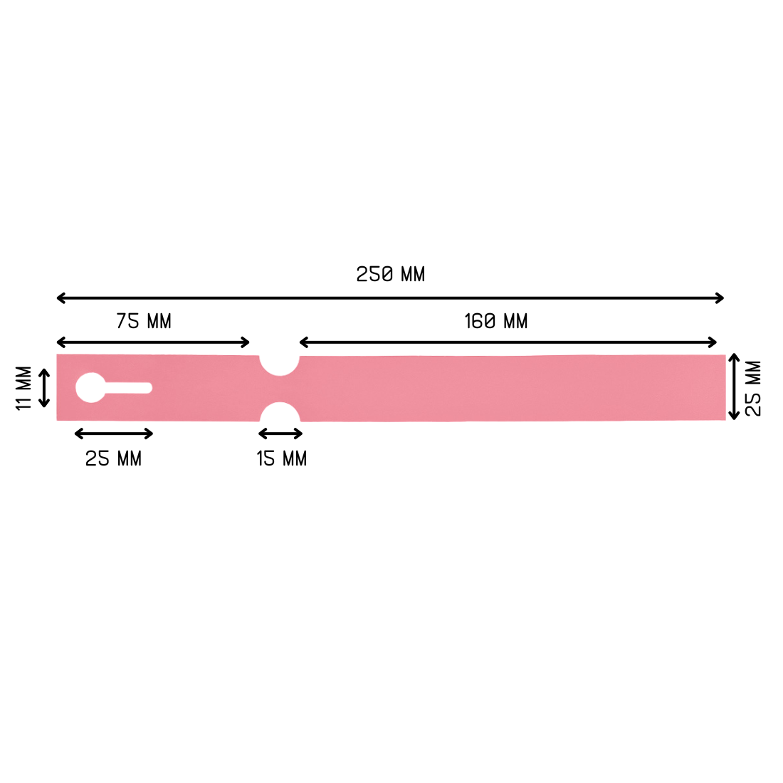 Schlaufenetiketten 250x25mm HDPE, Pink