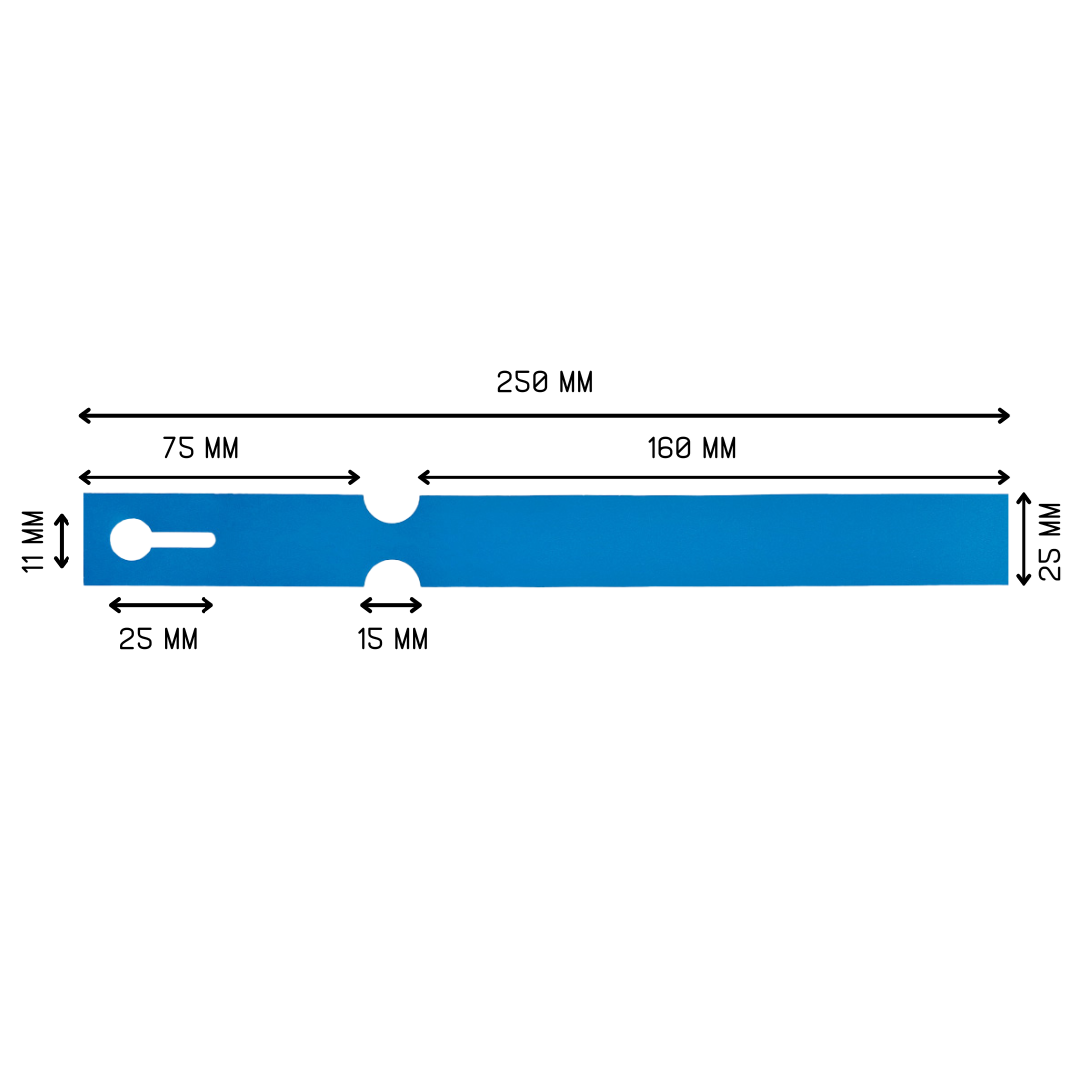 Schlaufenetiketten 250x25mm HDPE, Blau