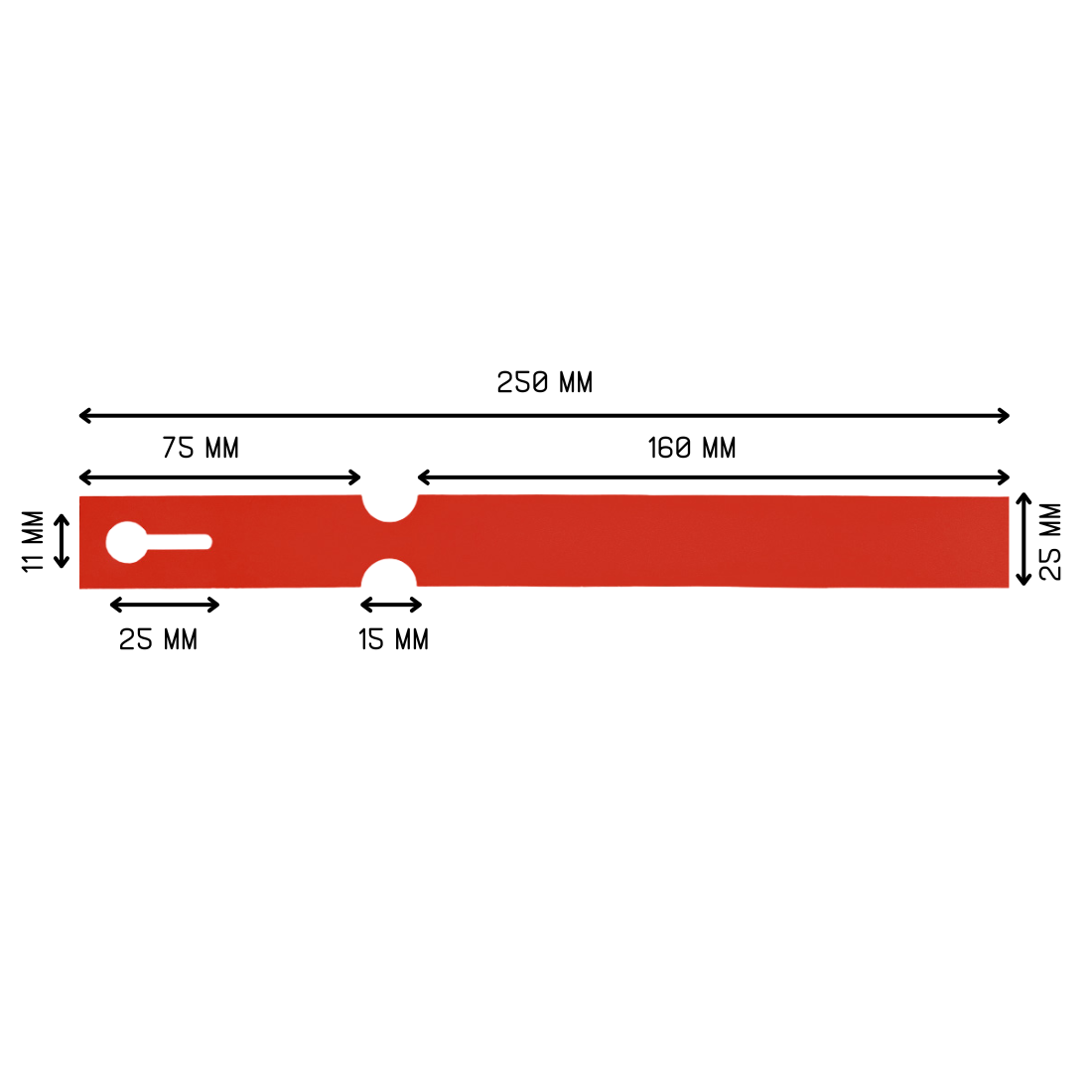 Schlaufenetiketten 250x25mm HDPE