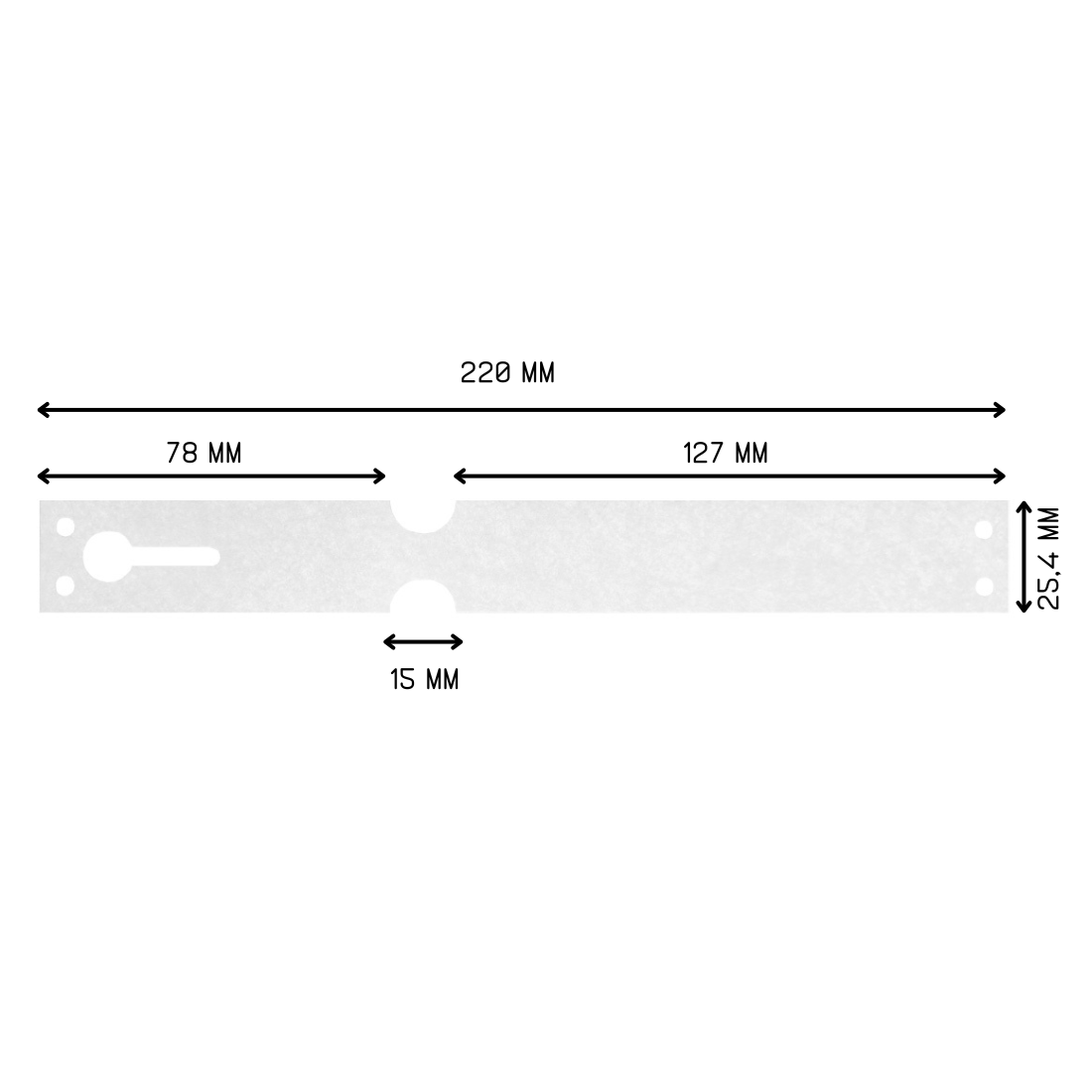 Schlaufenetiketten 220x25,4mm Tyvek, Weiß