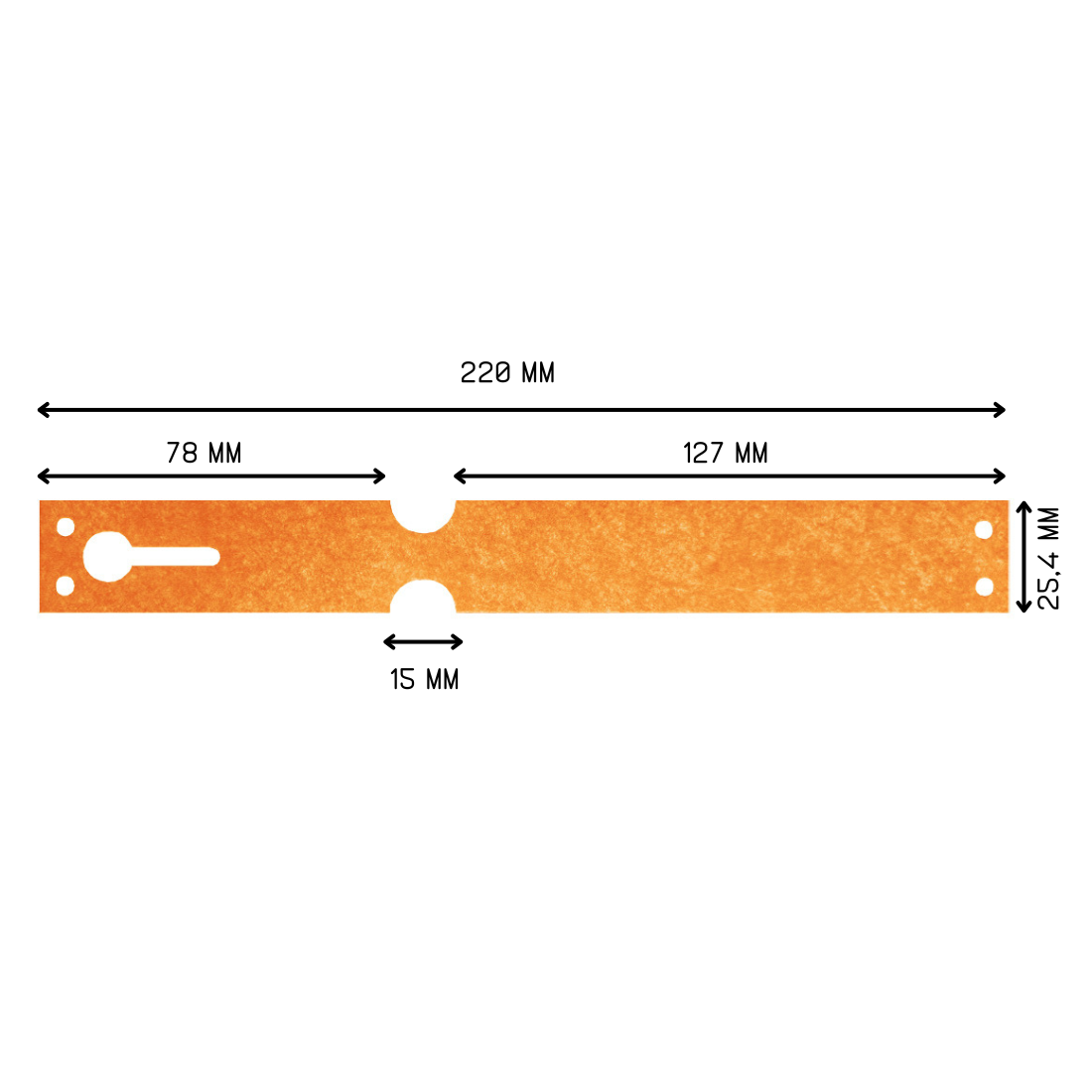 Schlaufenetiketten 220x25,4mm Tyvek, Orange