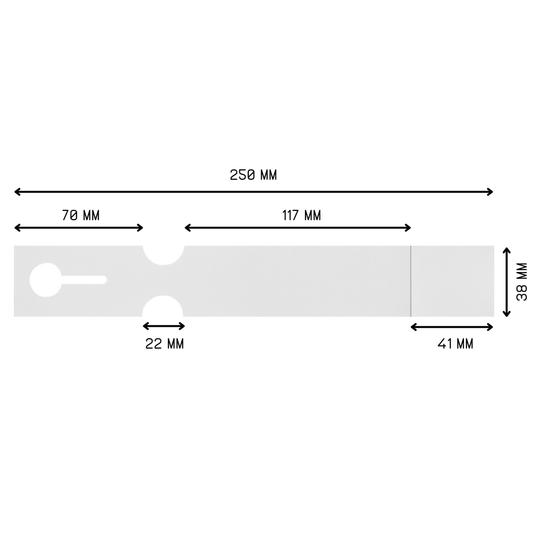 Schlaufenetiketten 250x38mm PET, Weiß