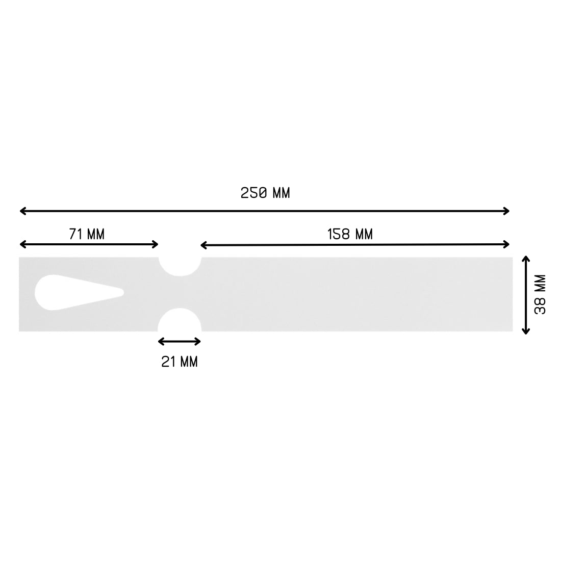 Schlaufenetiketten 250x38mm PET, Weiß