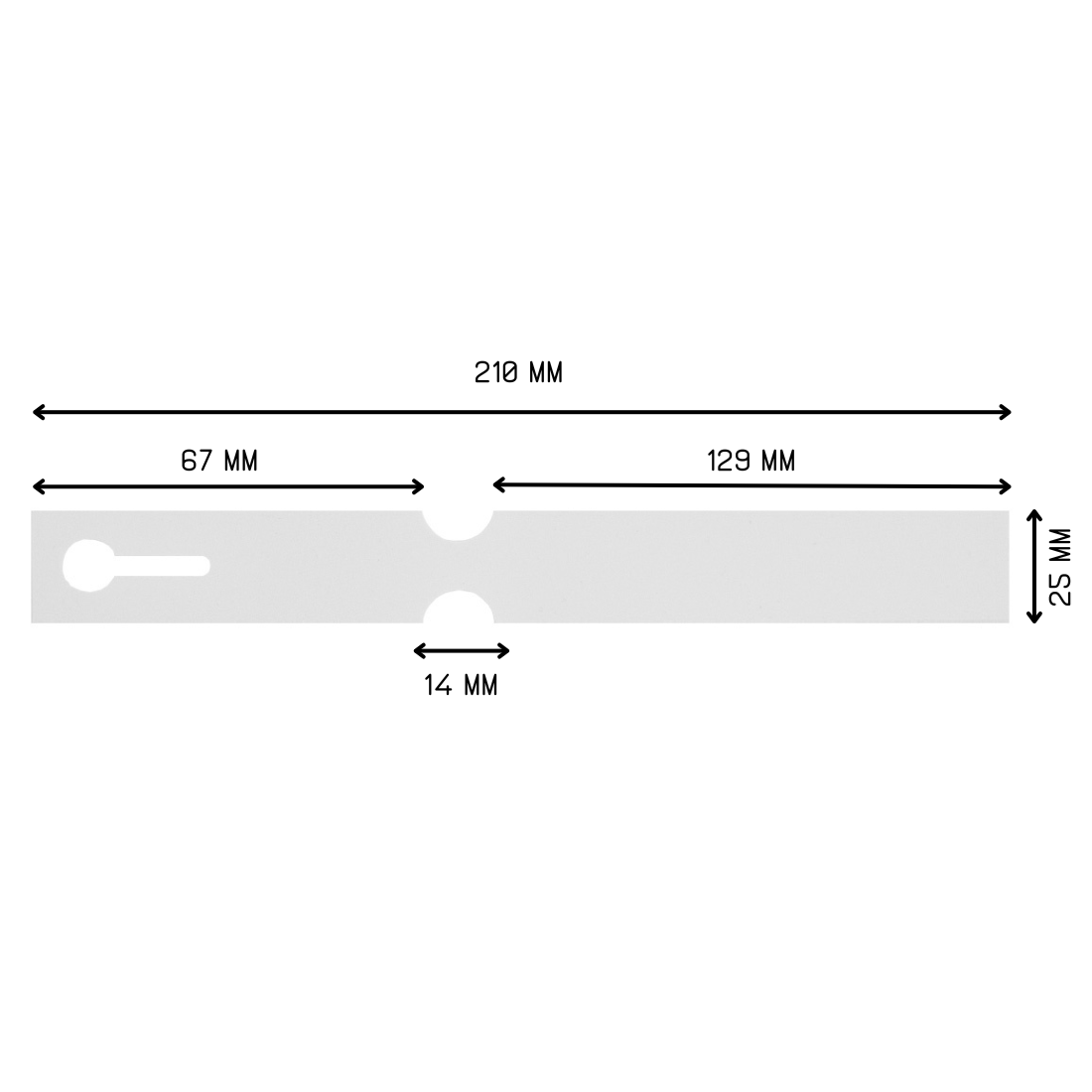 Schlaufenetiketten 210x25mm PET, Weiß