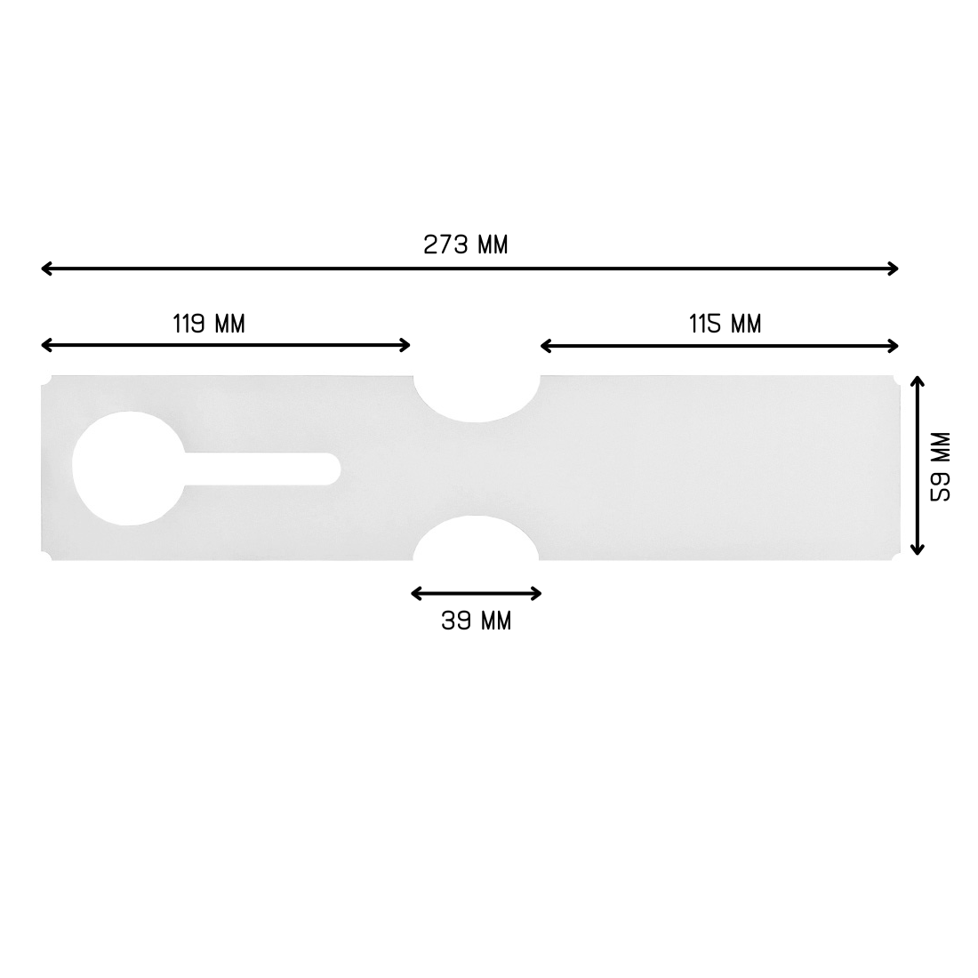 Schlaufenetiketten 273x59mm HDPE, Weiß