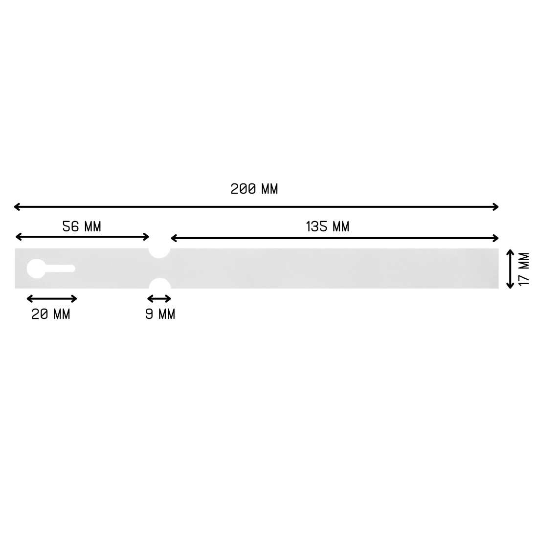 Loop lock labels 200x17mm HDPE