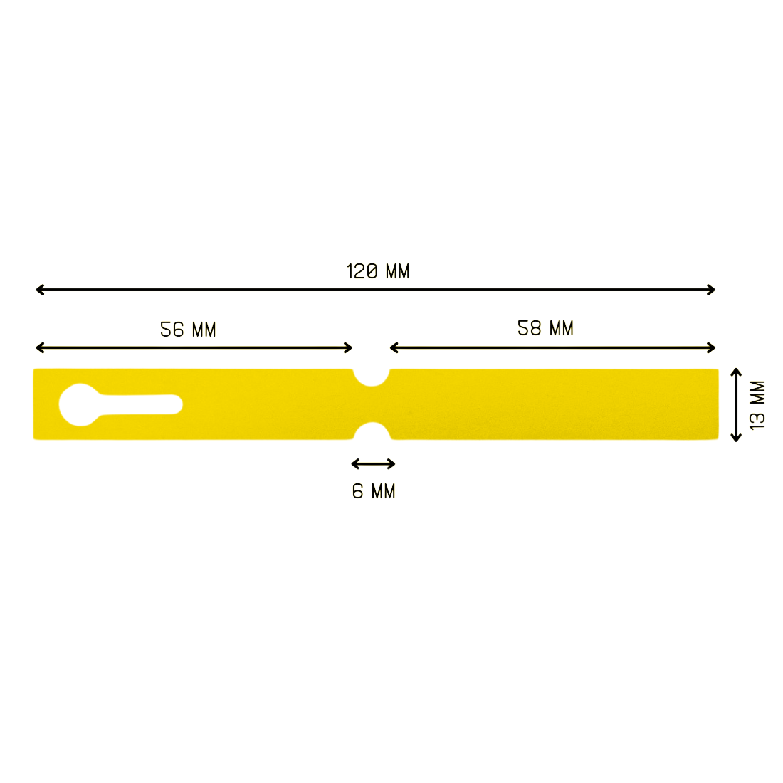 Schlaufenetiketten 120x13mm PVC, Gelb