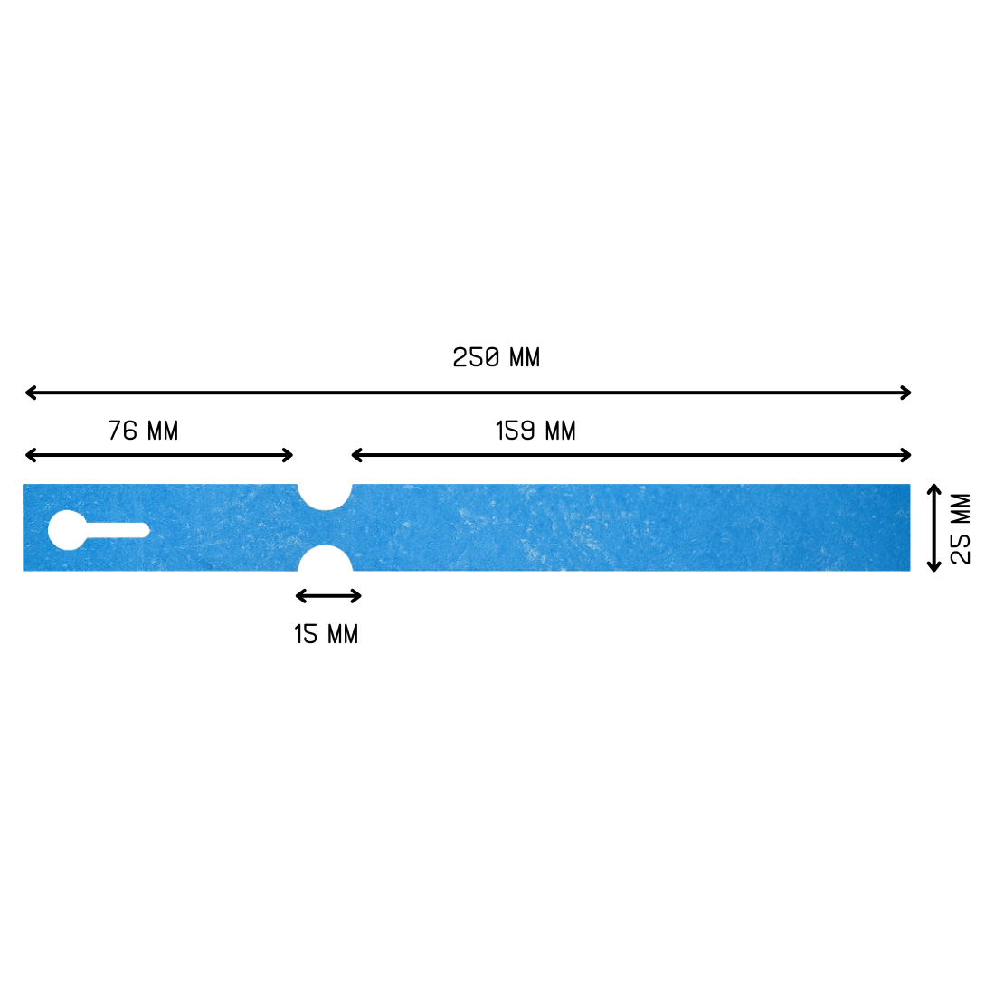 Schlaufenetiketten 250x25mm Tyvek, Blau