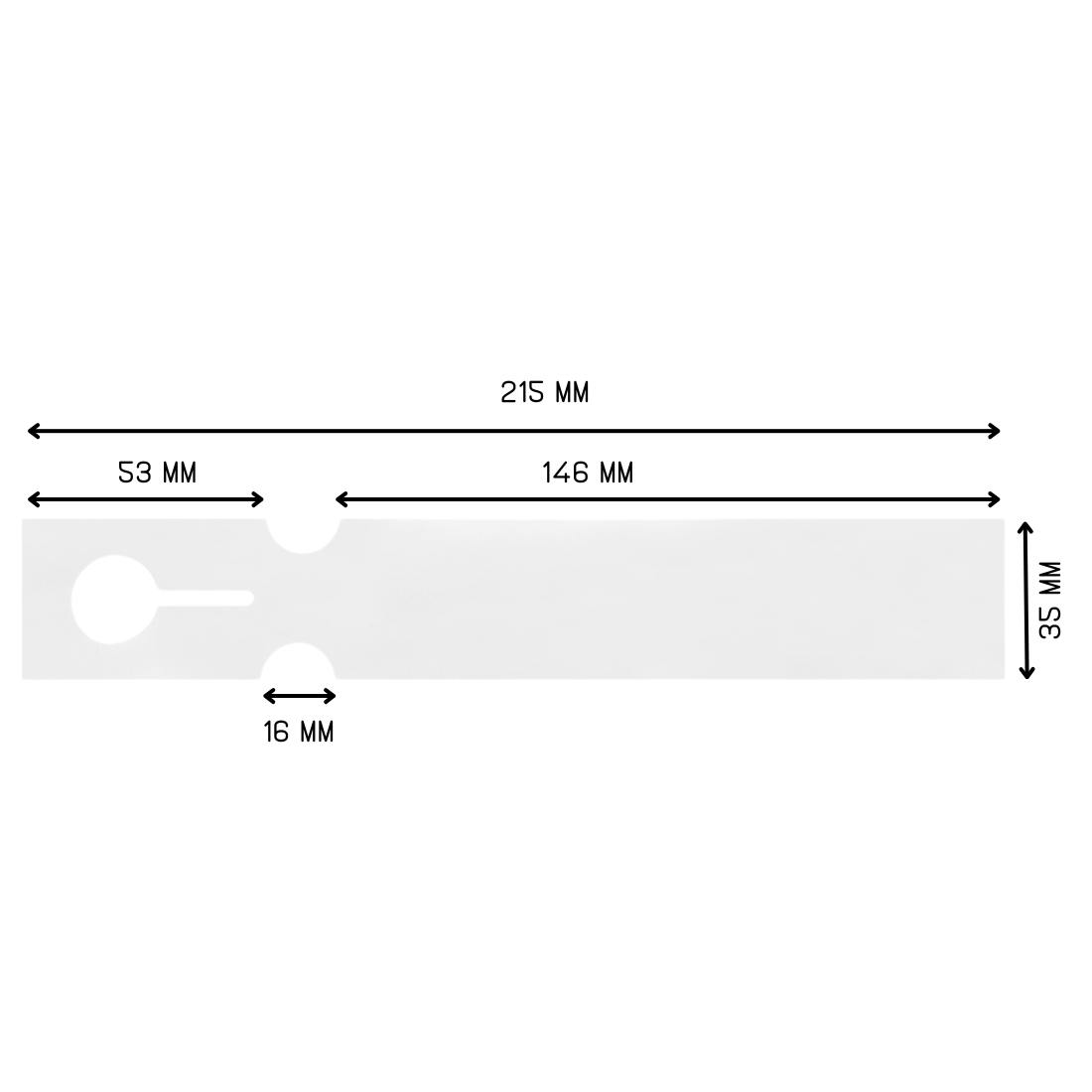 Schlaufenetiketten 215x35mm HDPE, Weiß