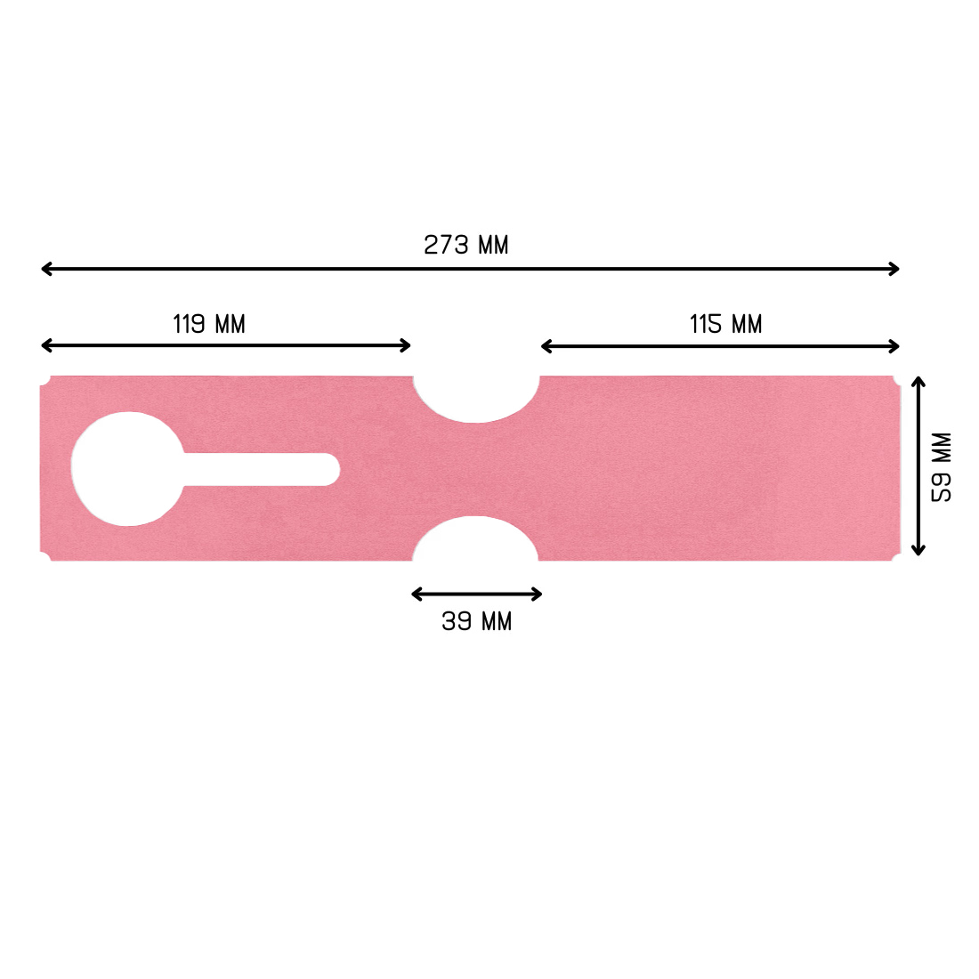 Schlaufenetiketten 273x59mm HDPE, Pink