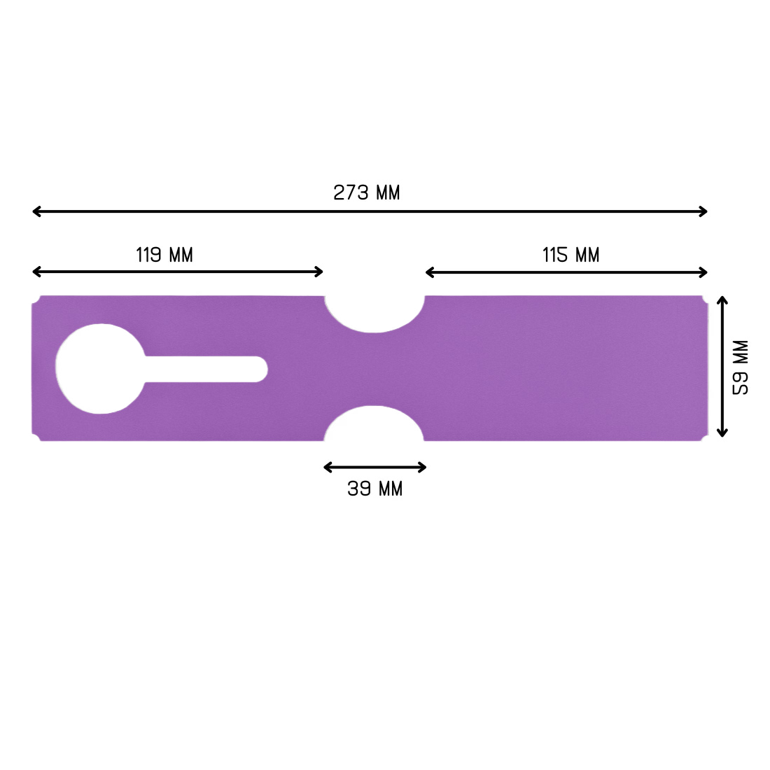 Schlaufenetiketten 273x59mm HDPE, Lila