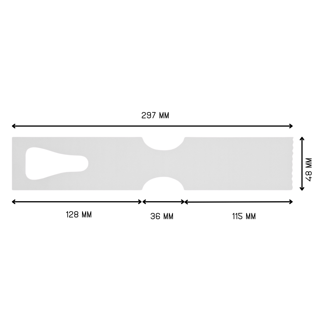 Schlaufenetiketten 297x48mm HDPE, Weiß