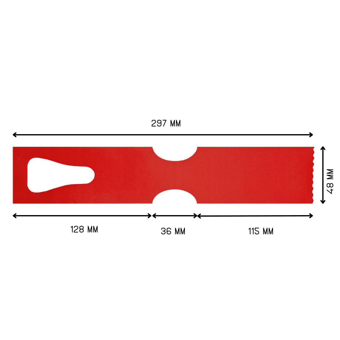 Loop lock labels 297x48mm HDPE, Red