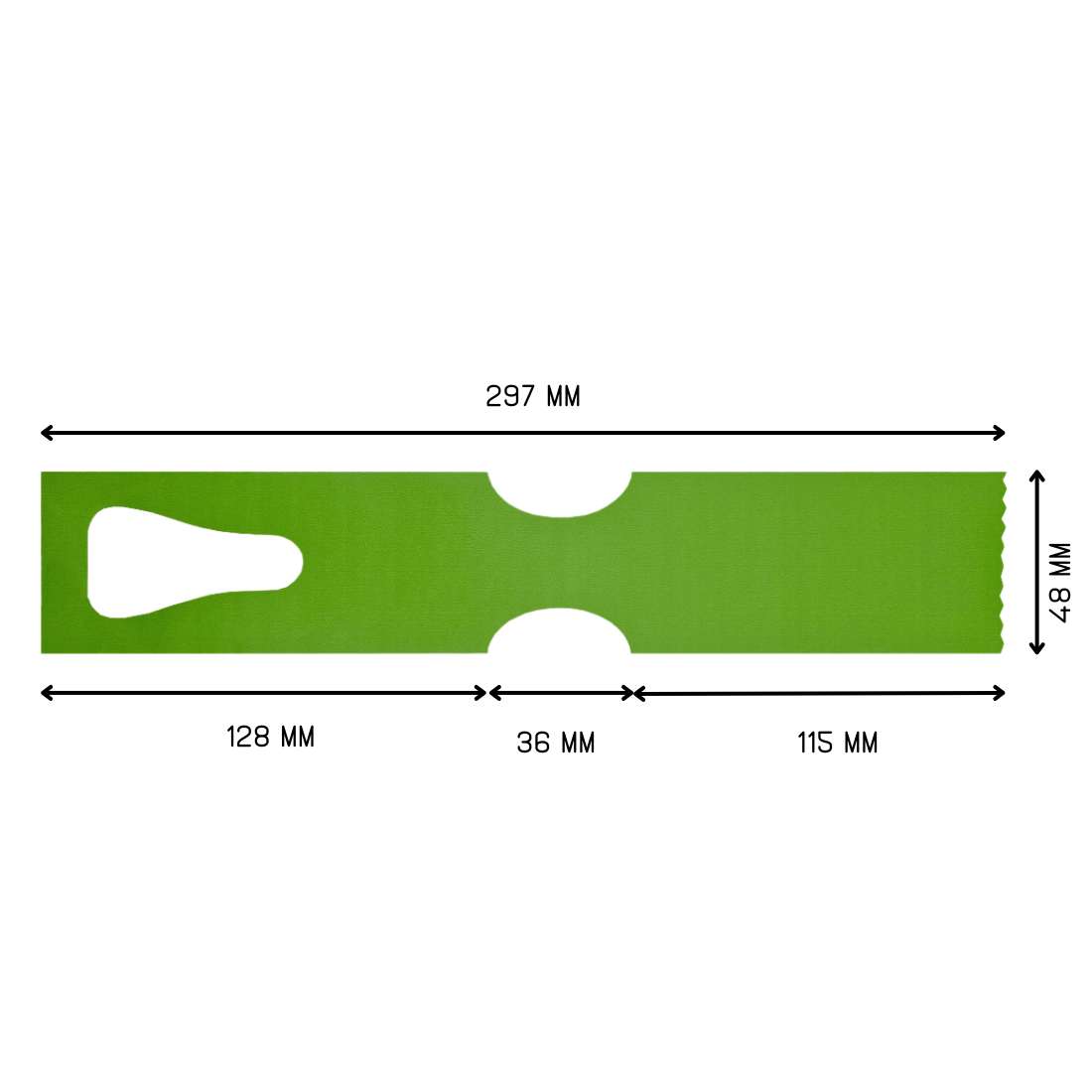 Schlaufenetiketten 297x48mm HDPE, Grün