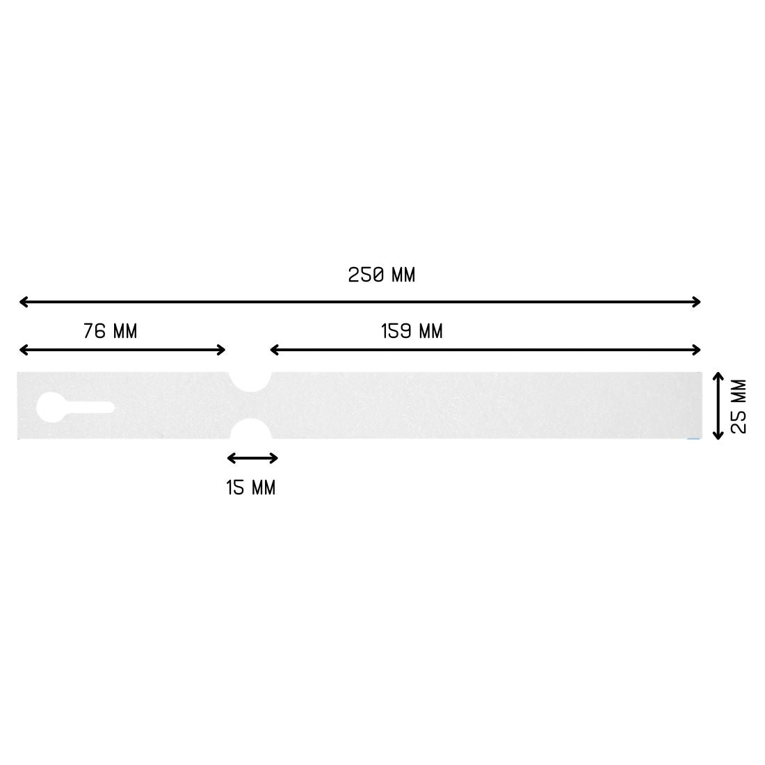 Schlaufenetiketten 250x25mm Tyvek, Weiß