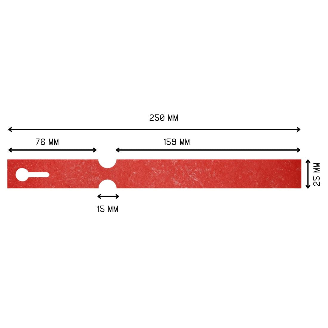 Schlaufenetiketten 250x25mm Tyvek Rot