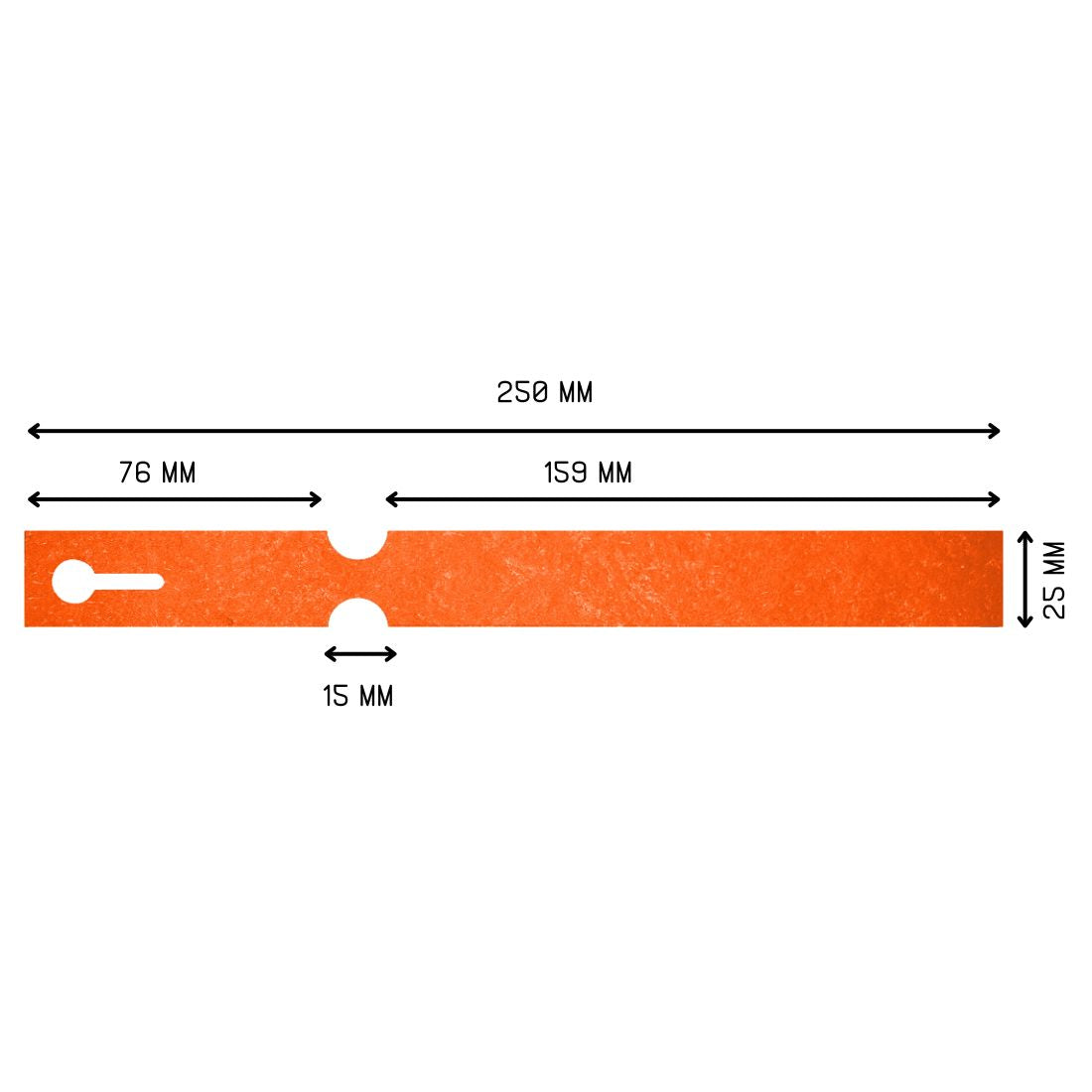 Schlaufenetiketten 250x25mm Tyvek, Orange
