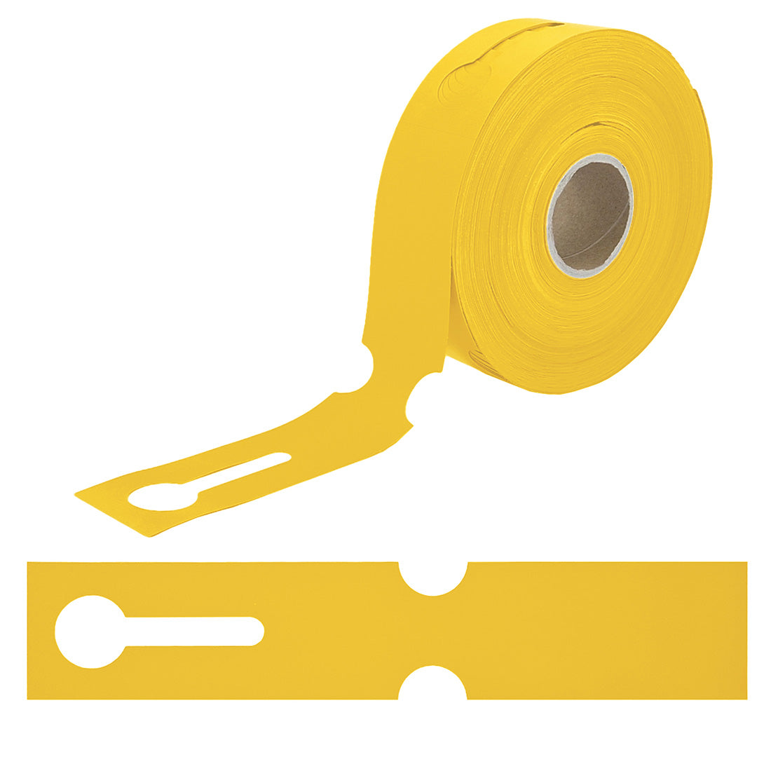Loop lock labels 260x50mm HDPE, Yellow