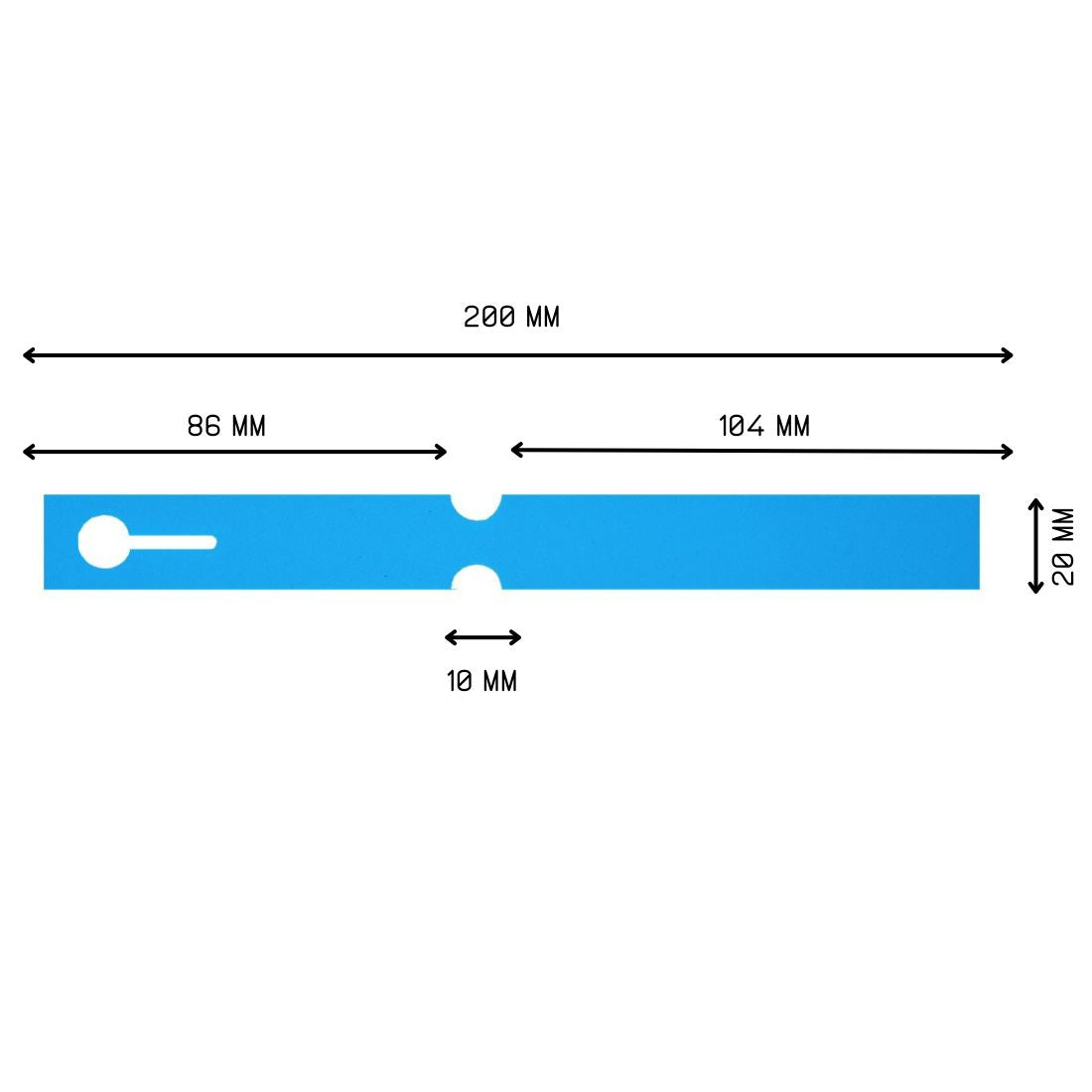 Schlaufenetiketten 200x20mm PVC, Blau