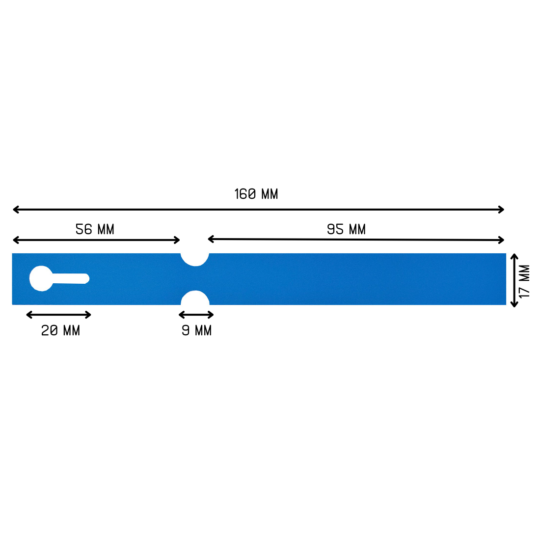 Schlaufenetiketten 160x17mm HDPE, Blau