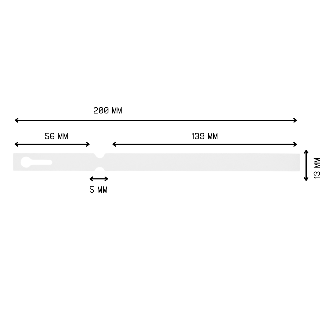 Schlaufenetiketten 200x13mm PVC