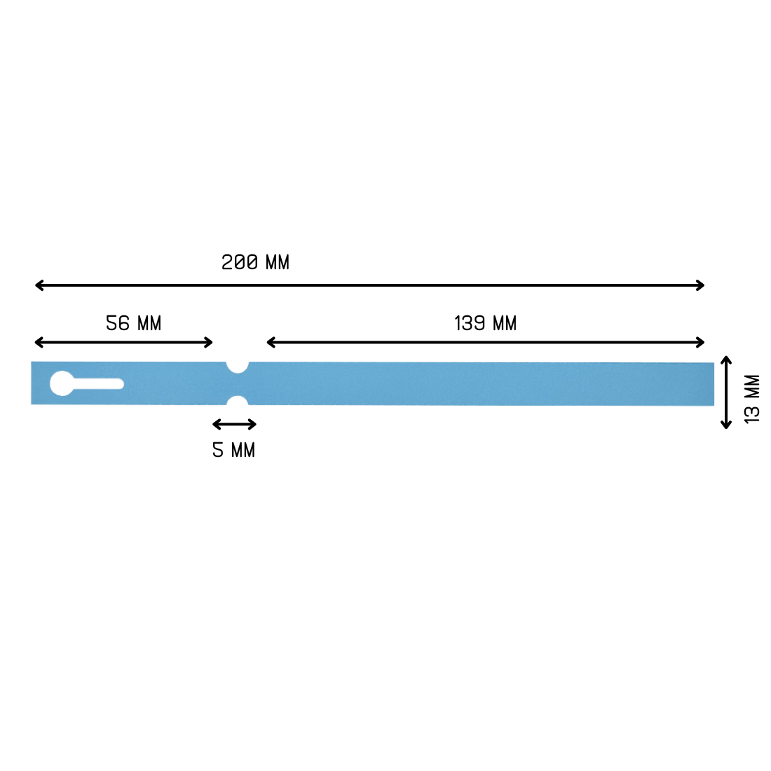 Schlaufenetiketten 200x13mm PVC, Blau
