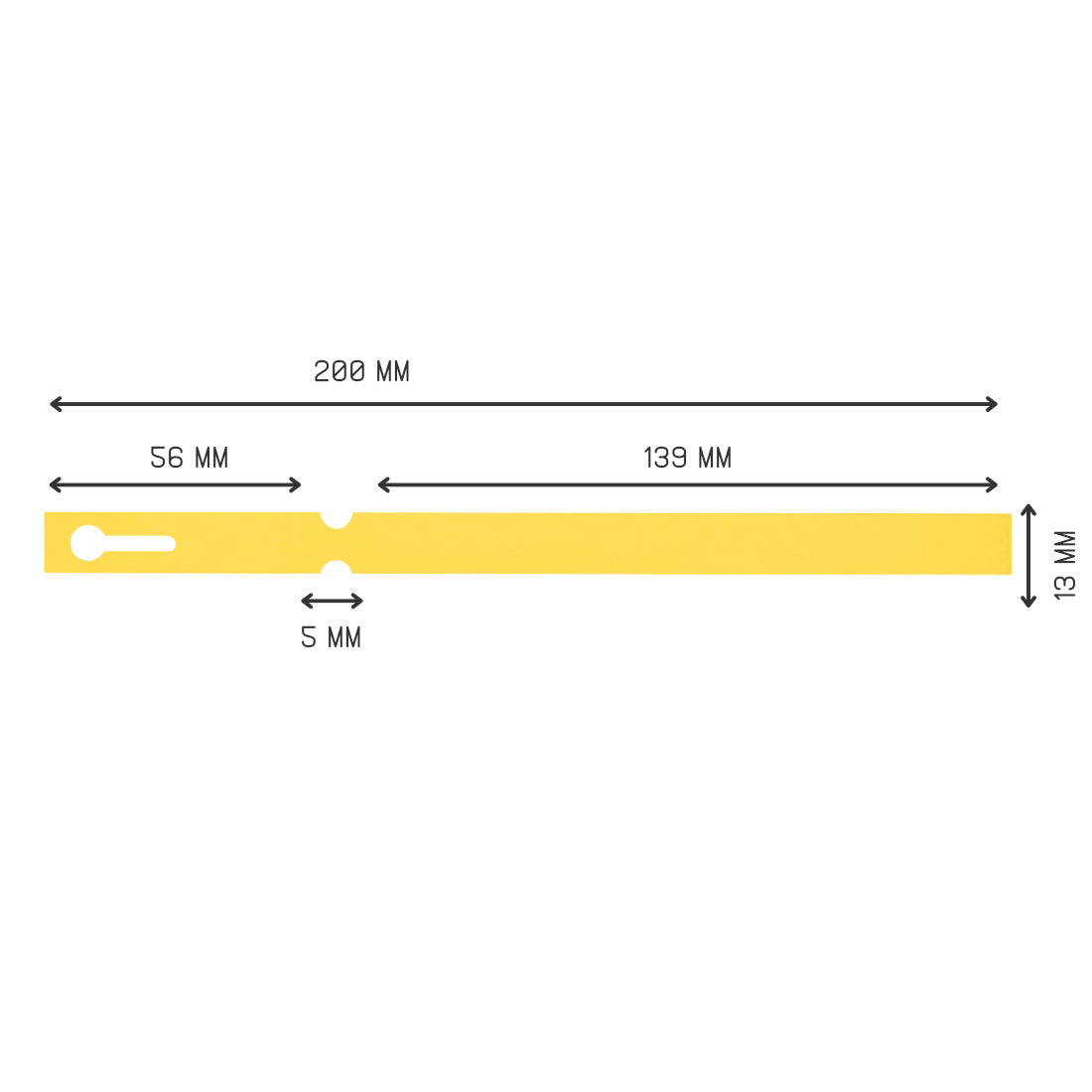 Schlaufenetiketten 200x13mm PVC, Gelb