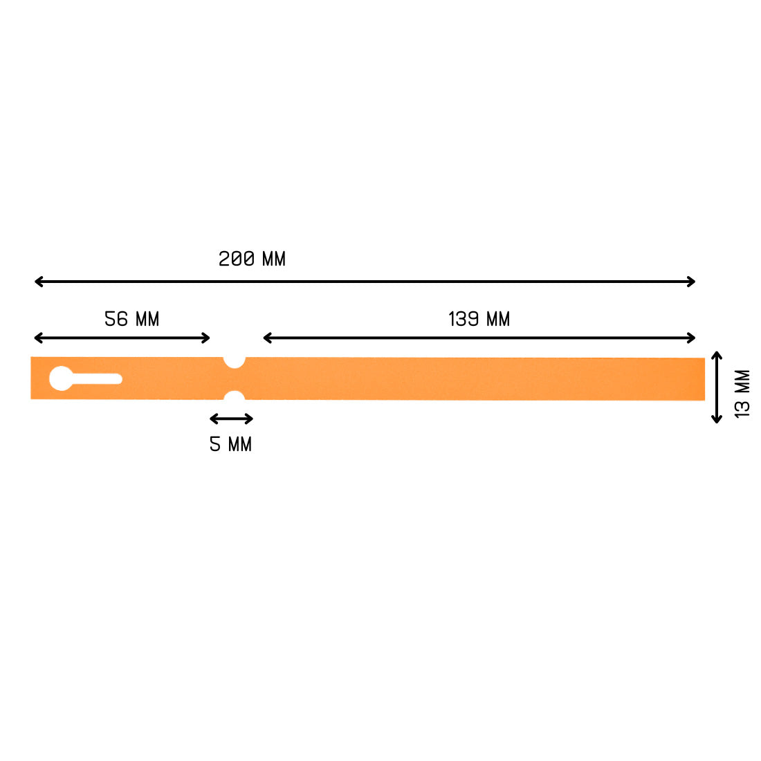 Schlaufenetiketten 200x13mm PVC, Orange