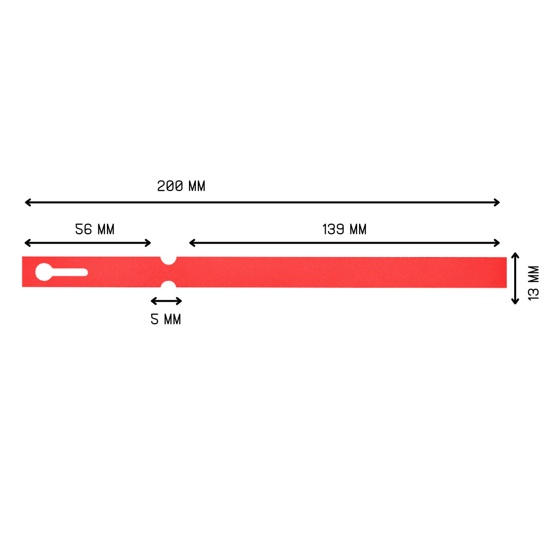 Loop lock labels 200x13mm PVC, Red