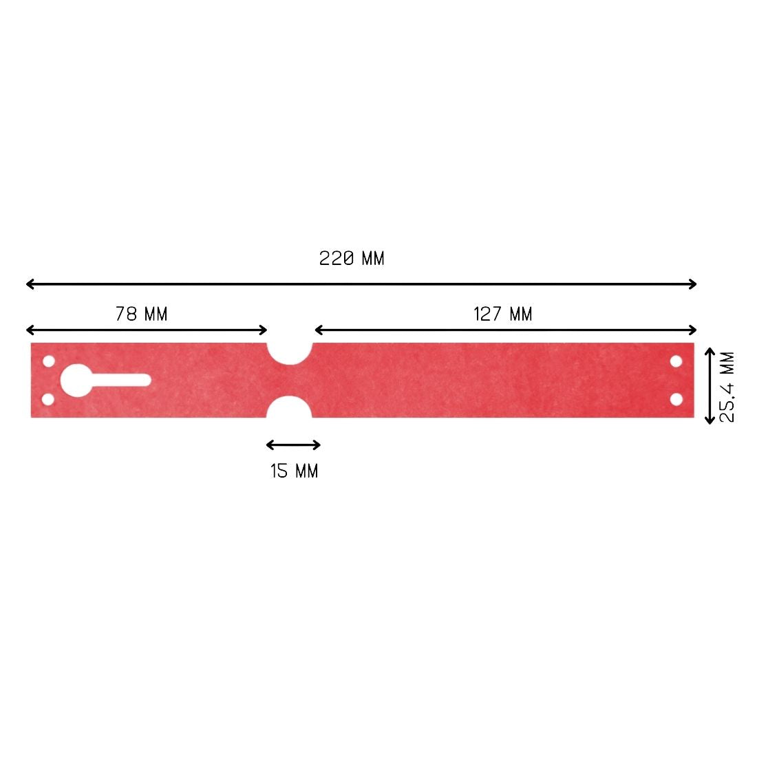 Loop lock labels 220x25,4mm Tyvek, Red