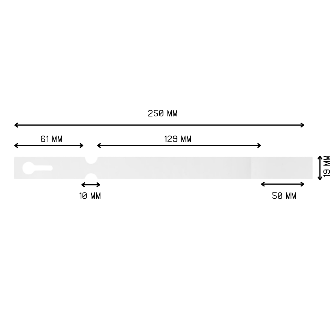 Schlaufenetiketten 250x19,1mm PET