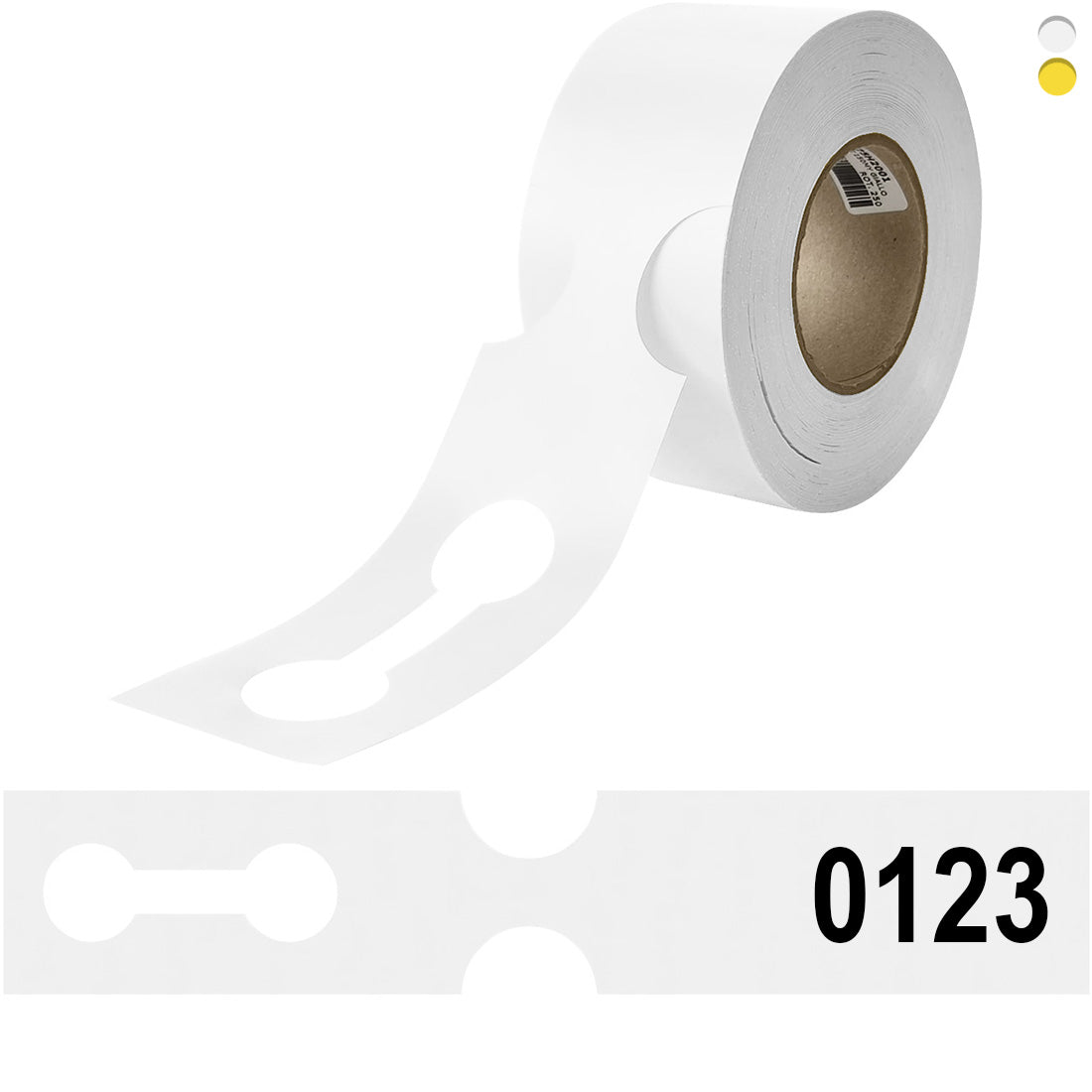 Loop lock labels 400x75mm HDPE - Numbered White