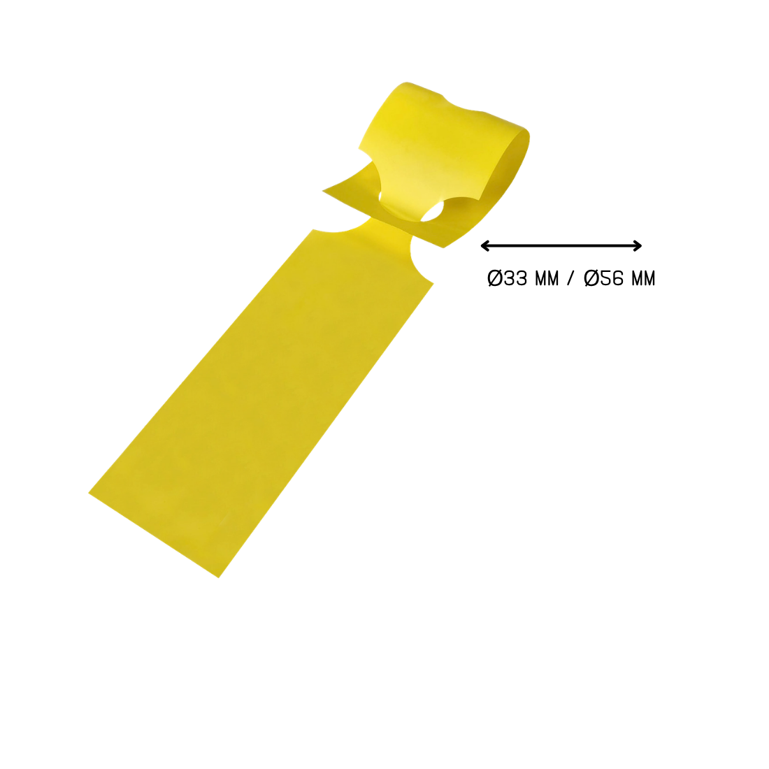 Loop lock labels 400x75mm HDPE - Numbered Yellow