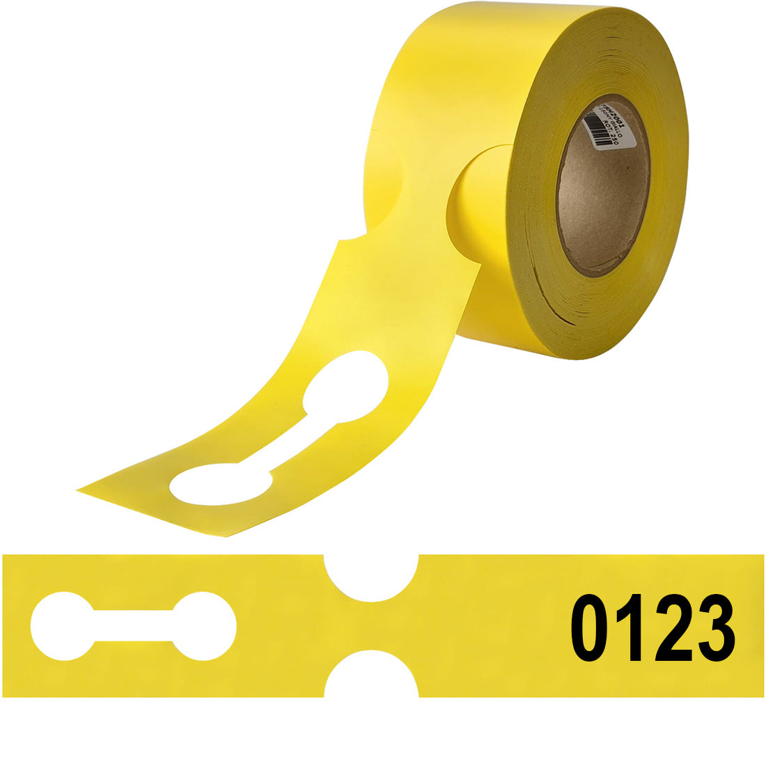 Schlaufenetiketten 400x75mm HDPE - Nummeriert, Gelb